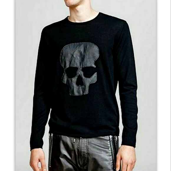 The Kooples Other - The Kooples Lightweight Black Merino Wool Skull Sweater Unisex